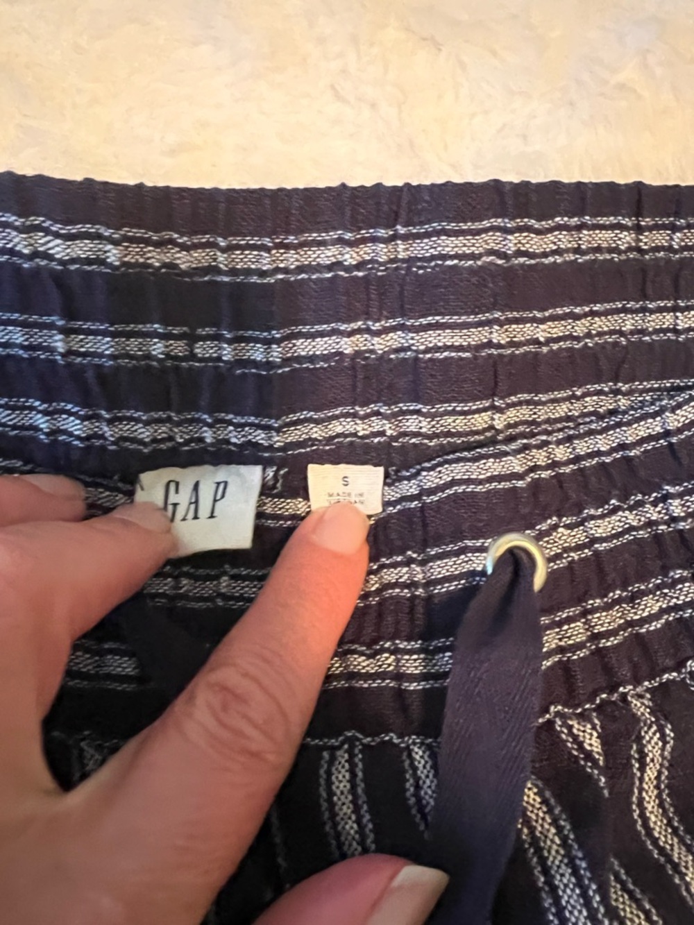 GAP Navy and White Striped Women’s Shorts